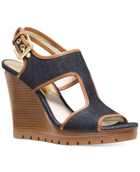 michael kors mid heel sandals|michael kors denim sandals.